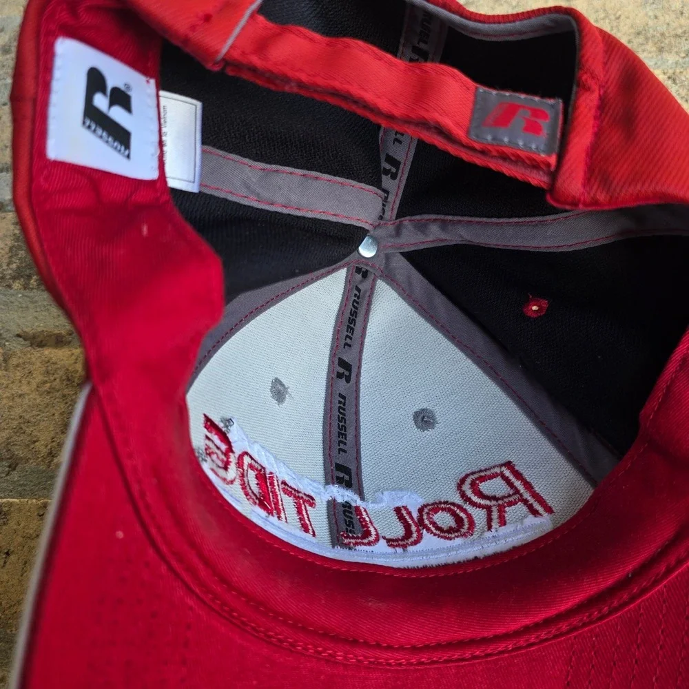 Alabama Roll Tide Baseball Cap Gray Red Russell Athletic Men's Adjustable